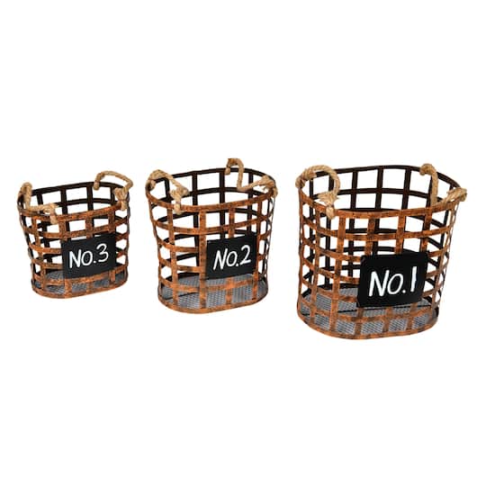 Wire Chalkboard Oval Basket Set By Vickerman in Brown | Michaels®